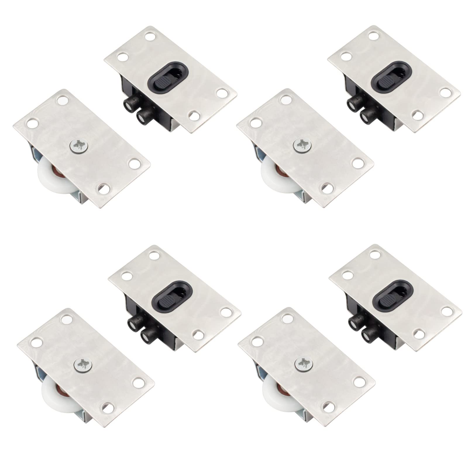 8 Pcs(4 Sets) Furniture Roller Wheels Mute Nylon Wheels Sliding Door Roller Shower Door Rollers Wardrobe Door Wheels Sliding Door Fittings for Furniture Wardrobe Cupboard