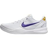 Kobe VIII Protro Basketball Shoes (HF9550-100, White/University Gold/Court Purple)