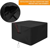 OKPOW Fire Pit Cover 90cm Square 600D Waterproof Heavy Duty view 2