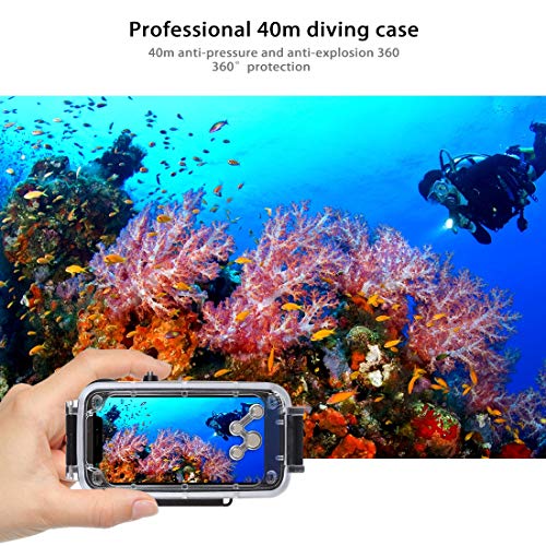 iPhone XR 40m/130ft Waterproof Diving Housing Photo Video Taking Underwater Cover Case (Black)