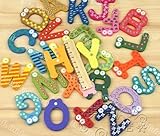 Slbh Products - Children's Creative Gifts Toys / Wooden Magnetic Stickers / 26 Wooden Alphabet Fridge Magnets - A set of 26 letters, each letter height is 5.8 cm 26 letters and 26 color very interesting This alphabet fridge magnets have bright color