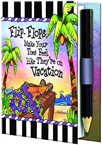 Suzy Toronto Stickypad Notebook Notepad With Pencil - Flip Flops Theme