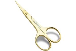 Stelone Professional Grooming Scissors Eyebrow Scissors Small Curved Stainless Steel Manicure & Beauty Scissor for Women