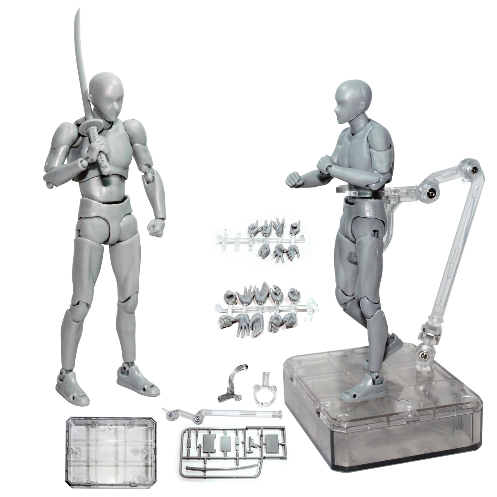 AXITWXIT Body Kun Artist Manikin Figure Drawing Supplies Drawing Tools, Mannequin for Artists Drawing Figures Model for Sketching, Painting, Artists Male (Grey-Body KUN)