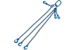 YELLOW LIFTING Grade 100 3/8"X5' Chain Sling Triple Leg Adjustable with Sling Hooks 22900 LBS Capacity