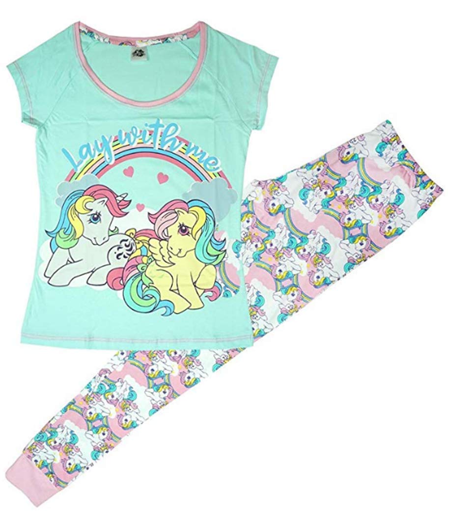 Disney/Marvel Ladies Women Nightwear Pyjama Sets, Gifts for Women (Various Cartoon Characters) (My Little Pony, 8-10)