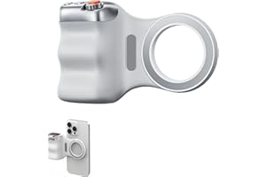 ACMEFUN Saker Fun Shot Magnetic Camera Grip & Selfie Light,Multi-Function Magnetic Grip with Fill Light & Wireless Control | Detachable Phone Stand for Content Creators (Auction Hammer White)