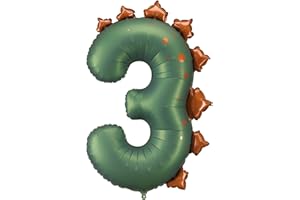 Dinosaur Number 3 Balloon PartyDeco 36 Inch Three Rex Balloons 3 Years Old Birthday Decorations Boy Dinosaur Third Birthday P