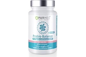 Purmeo Probiotics for IBS & Bloating - Clinically Proven Lab4 Strains - Support Digestive, Gut & Immune Health - Relief for Gas, Constipation & Diarrhea - Shelf Stable, Vegan, 20B CFU - 60 Days Supply