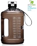 SIuxKe 1 Gallon Big Water Bottle Motivational Fitness Workout with Daily Time Marker| Reusable Leak-Proof | Clear BPA-Free Water Jug | for Indoor Outdoor Camping Hiking Gym Running 128OZ/74OZ Capacity