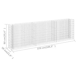 vidaXL Rectangular Gabion Raised Garden Bed