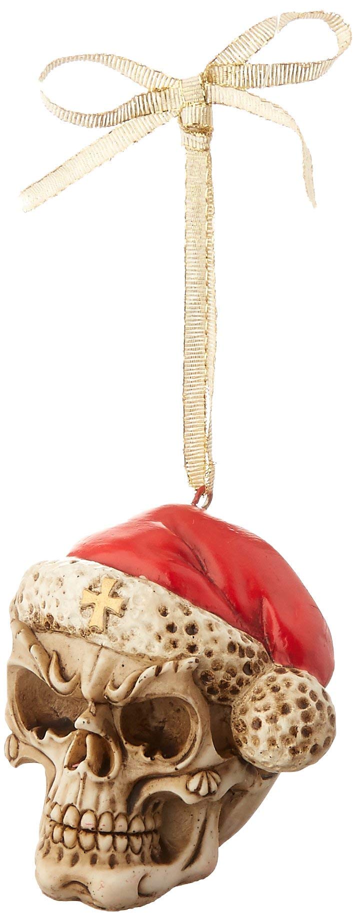 Design Toscano Skelly Claus II Gothic Skull Christmas Tree Ornament, Polyresin, 6.5 cm