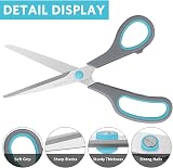 Asdirne Scissors 8" Stainless Steel Blades Soft Grip Handle Blue/Grey view 4