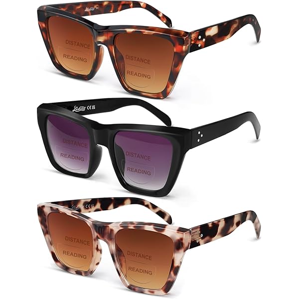 Delia Bifocal Sun Readers | Oversized Retro Square Sunglasses With Metal Details - View #4
