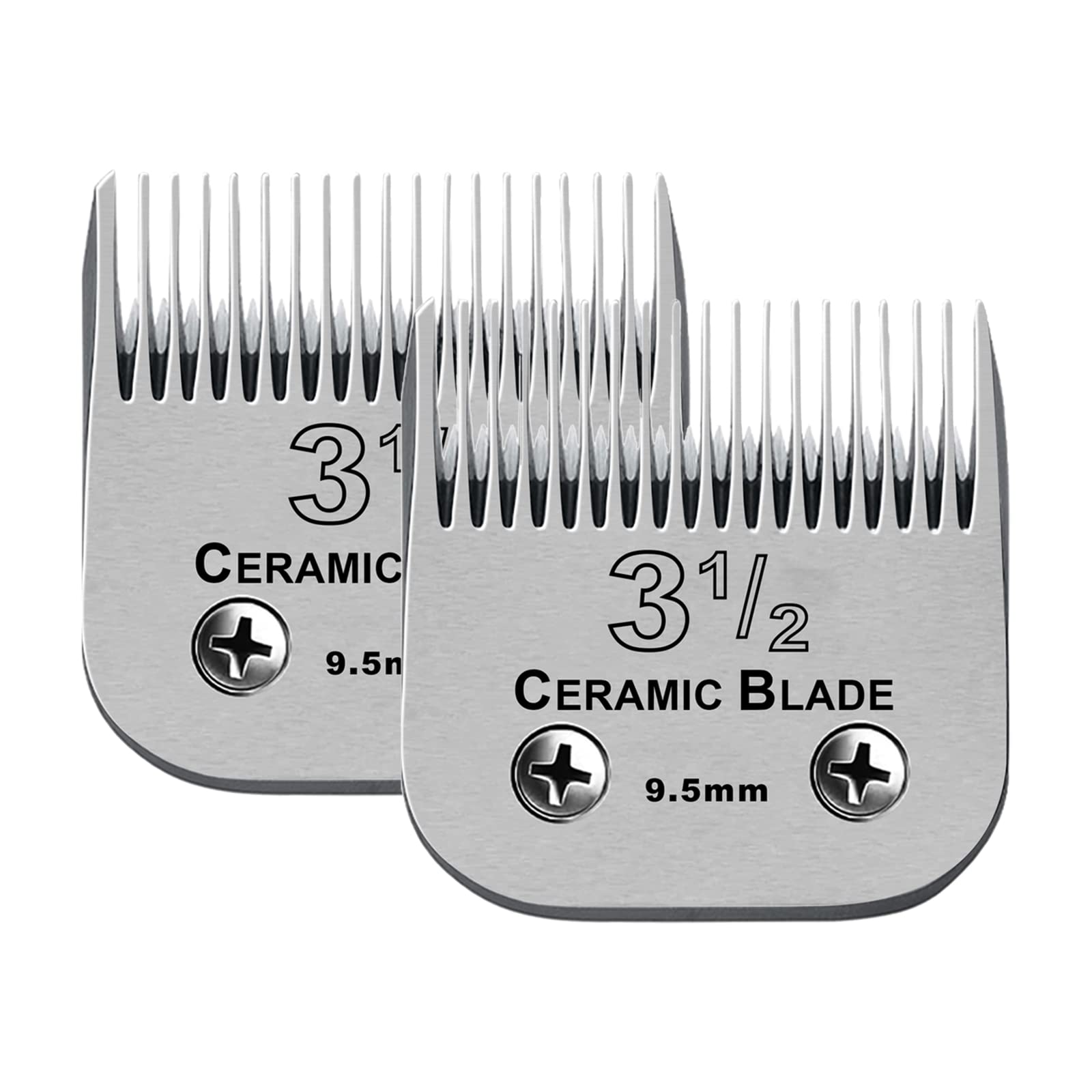 Photo 1 of 2 Packs Professional Detachable Replacement Ceramic Blades Size 3-1/2,Cut Length 3/8-Inch 9.5mm,compatible with Andis AGC,BDC,BGC,MBG Series/Oster Classic 76/Star-Teq/Power-Teq/A5 Clipper