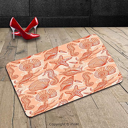 Buy Custom Machinewashable Door Mat Coral Decor Nautical Marine Sea