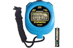 MUSHPORT Stopwatch Timer with Countdown, ON/Off No Clock No Date Simple Operation, Digital Stop Watch for Sports Kids Coaches Swimming Running, Blue