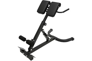 HIFMGHE Roman Chair Back Extension Machine, 330lbs Capacity Foldable Roman Chair Hyperextension Bench, Adjustable Back Exercise Machine with 8 Adjustable for Abs SitUp Full Body Workout