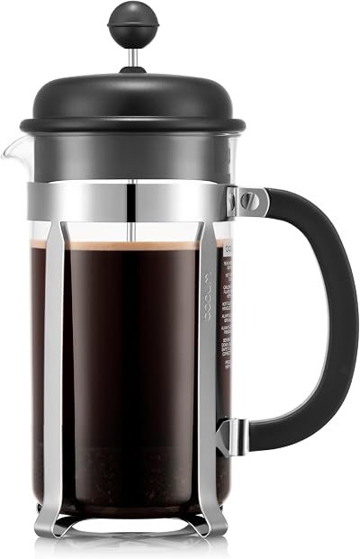Bodum French Press Caffettiera Black 1L 8 Cup Coffee Maker