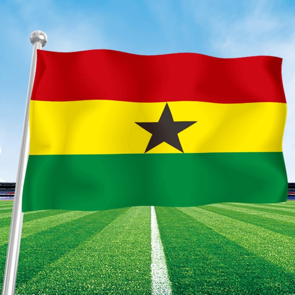 Large Ghana Flag - 3x5 Ft, 90 X 150cm With 2 Brass Grommets For Party, Festival, Sport Activities, Garden, Home, Indoor, Outdoor Decoration — image 1