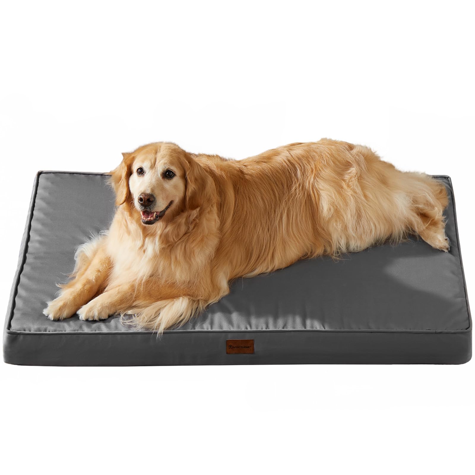 Photo 1 of BFPETHOME Outdoor Dog Bed - Waterproof, Orthopedic, Removable Cover, Egg Crate Foam (54 x 36 in, Deep Grey) for Medium, Large, Extra Large Dogs