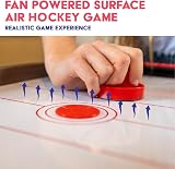 Power Play Air Hockey Table Game 20in Wooden Portable Brown view 3