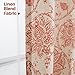 jinchan Linen Curtains for Living Room, Red Floral Paisley Patterned Curtains 84 Inch Length, Light Filtering Ikat Drapes for Bedroom, Vintage Farmhouse Window Treatments, Grommet 2 Panels, Terra Red
