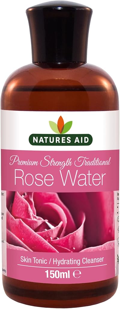 Natures Aid Rose Water 150ml - Premium Strength Natural Skincare Tonic Vegan