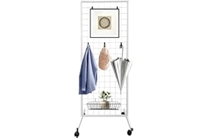 7RiversART Heavy Duty Gridwall Panel Display Stand 2' x 5.5' Ft Movable Floorstanding Detachable Girdwall for Easy Transport, Standing Grid Tower Display Rack for Retail and Craft Fair, White