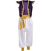 Maoluo Vintage Boys Arabian Prince Costume Kids Dress Up Halloween Party Street Rat Suit Cosplay Fancy Outfit 4-12T