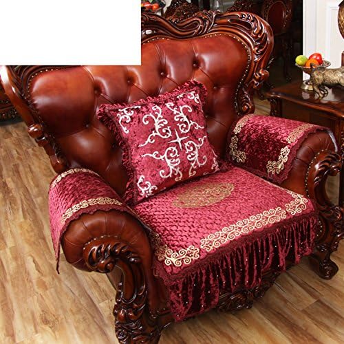 European-style Sofa Cushions/Velvet Flower Slip Sofa Cushion/Sofa Towel-D 90x210cm(35x83inch)