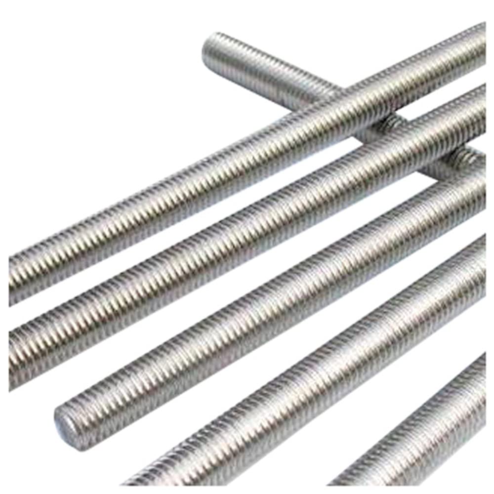 Merriway BH03017 Fully Threaded Studding Rod Bar, M10 x 300mm, Bright Zinc Plated Steel