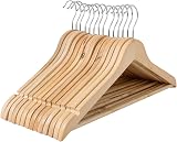 REQUISITE NEEDS Wooden Coat Hangers 20 Pack 360° Rotating Hook Non Slip Notches view 8