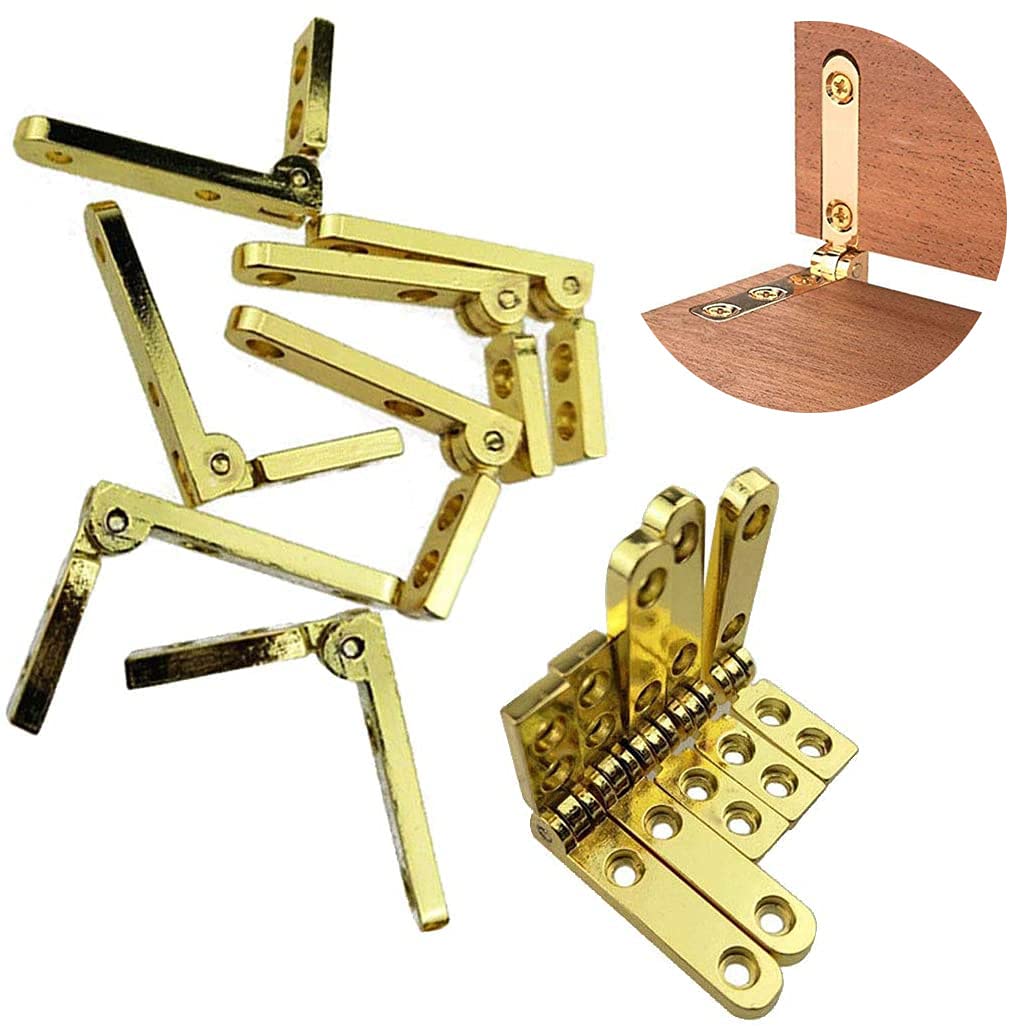 TamBee Mini Hinges for Wooden Box - Brass, 90 Degree Jewelry Box Hardware with Screws, 12 Pcs (30 x 20mm, Gold)