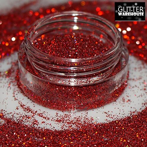 Garnet Red - GlitterWarehouse Fine (.008") Holographic Solvent Resistant Cosmetic Grade Glitter. Great for Makeup, Body Tattoo, Nail Art and More! …