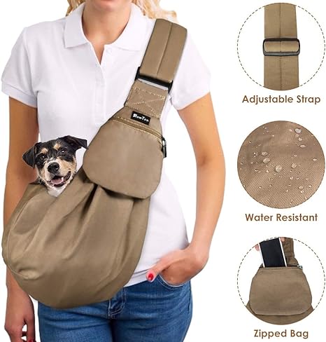 SlowTon Bolsos para Mascotas Transportín para Perros Pet Carrier Dog Hand Sling Carrier Bandolera Correa de Hombro Acolchada Ajustable Tote Bag con ...