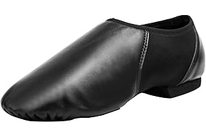 Asyusyu Girls Vegan Leather Jazz Shoes,Soft Vegan Leather Dance Slippers for Toddler/Little Kid/Big Kid