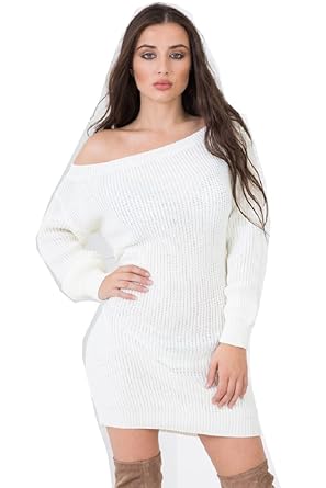 white oversized jumper dress