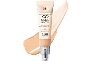 IT Cosmetics CC+ Nude Glow Lightweight Foundation + Glow Serum with SPF 40 - With Niacinamide, Hyaluronic Acid & Green Tea Extract - 1.08 fl oz