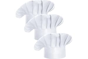 Sdfvsdg 3 Pack Adult Chefs Hat Adjustable Elastic Baker Kitchen Cooking Chefs Cap