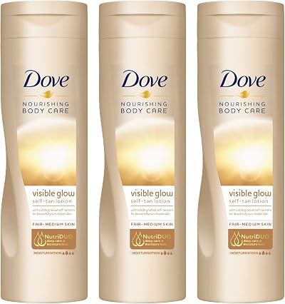 Dove Nourishing Body Care Self Tanning Lotion 250ml Fair to Medium 3x