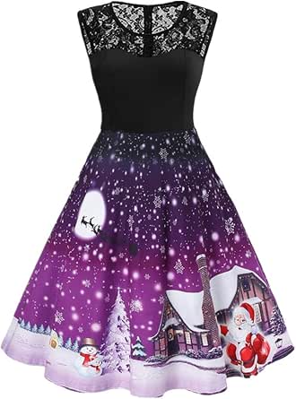 [56% OFF] Christmas Santa Print Sleeveless Plus Size Dress | Rosegal