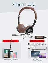 Conambo USB Headset with Microphone 3.5mm USB C UC Call Center Office view 4