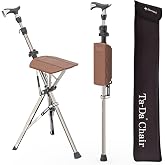 Ta-Da Chair Series 1 Pro, Portable Trekking Hiking Pole, Folding Walking Stick with Seat, Walking Cane with Chair, Foldable Chair, Lightweight Aluminum, Easy Carry and Storage, Anti-Slip
