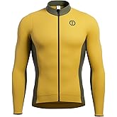 INBIKE Men's Cycling Jersey Winter Thermal Windproof Bike Jersey Long Sleeve Fleece Cycling Jacket with 3 Rear Pockets
