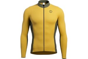 INBIKE Mens Cycling Jersey Winter Thermal Windproof Bike Jersey Long Sleeve Fleece Cycling Jacket with 3 Rear Pockets