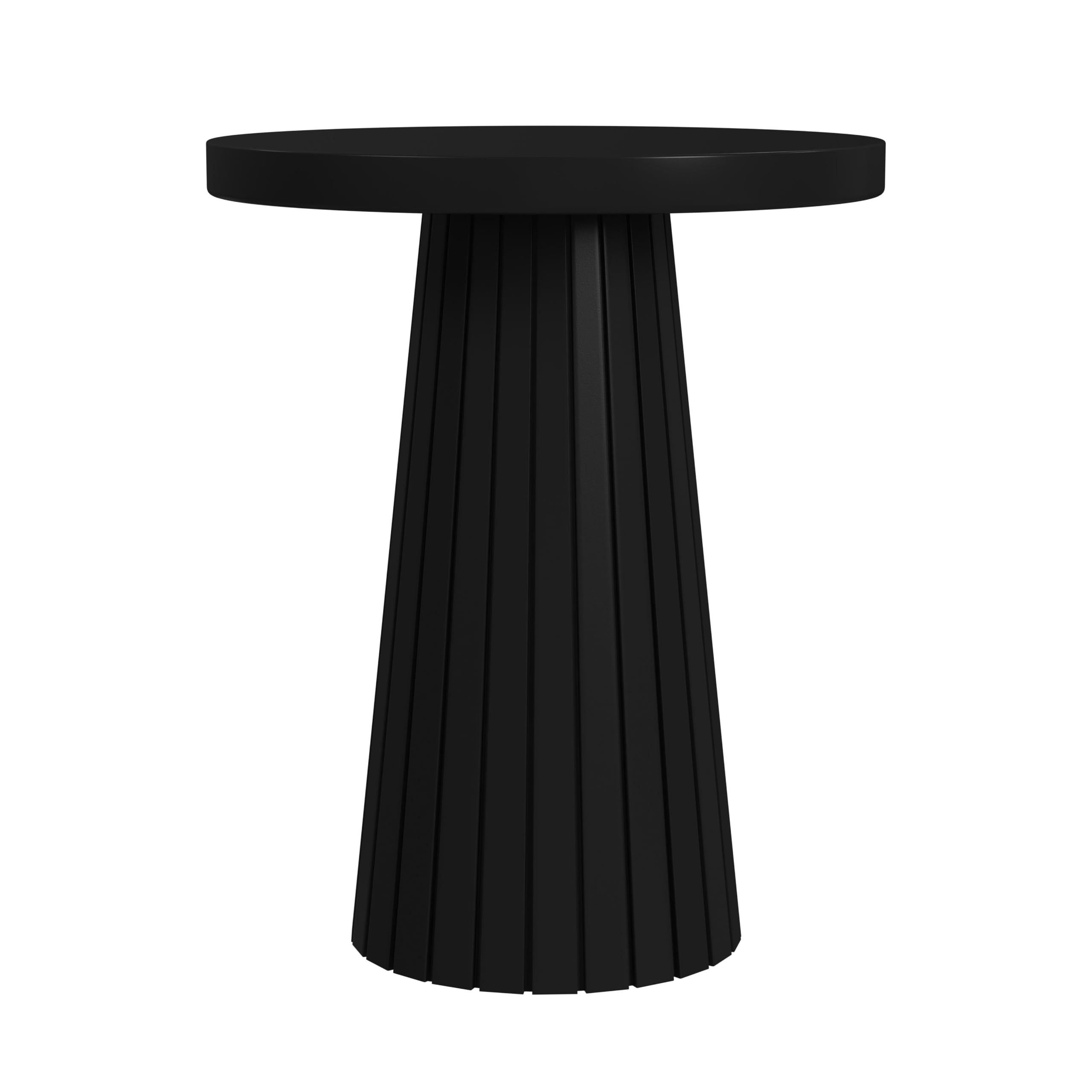 Photo 1 of **TOP PART NOT GLUED TO BASE** Spatial Order Black Mango Wood End/Side Round Table