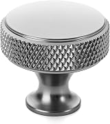 Amerdeco 10 Pack Polished Chrome Knurled Cabinet Knobs 1.2 inch Diameter view 2