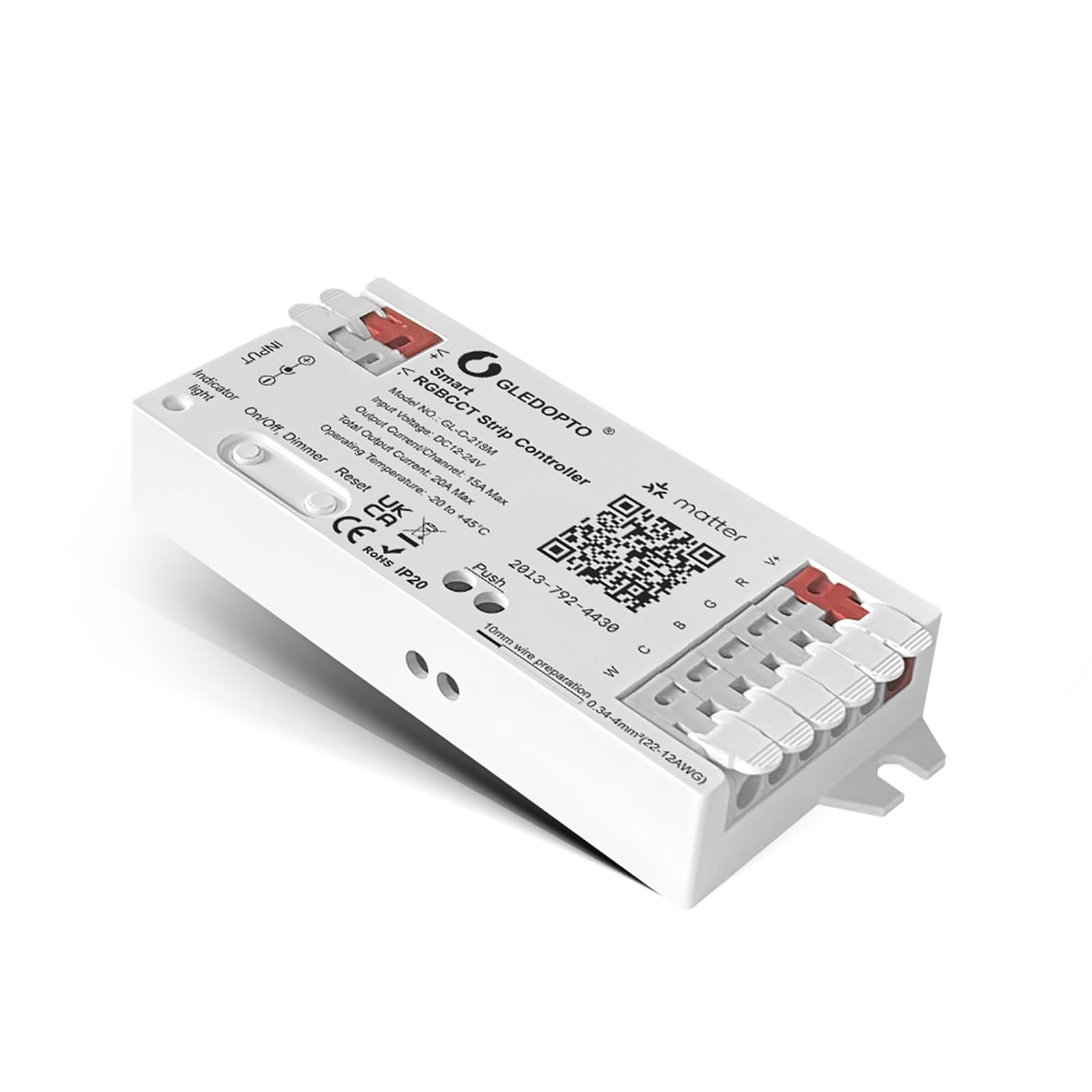 Photo 1 of GLEDOPTO Matter RGBCCT LED Controller 20A Current Max for PWM Analog LED Strip Light APP Voice Control RGBW RGB Dimmable Work with Homekit Google Amazon Echo Alexa (Matter Hub Required)