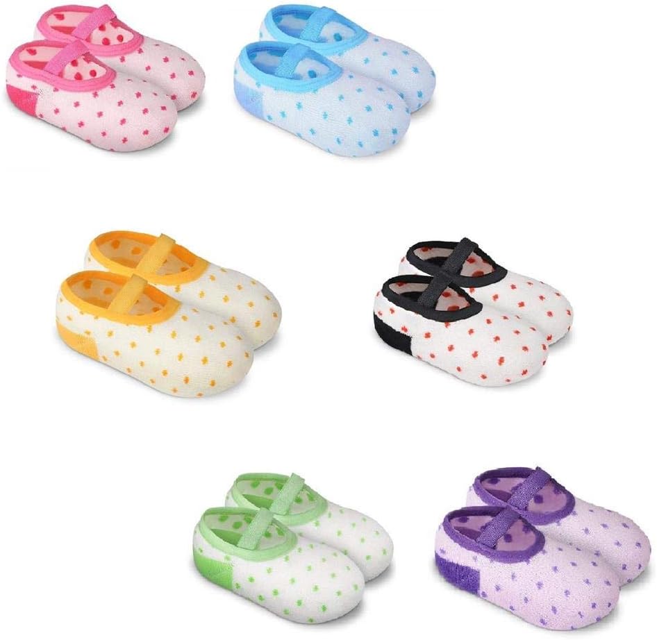 Baby Girls Socks anti slip,Non Slip Toddler Infant Ballet Style Shoe Socks, Gift For 12-36Months Babies, 6 pairs